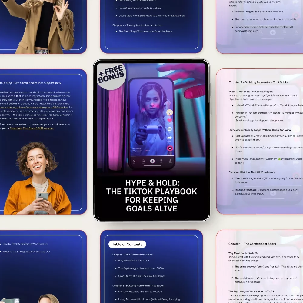 Hype & Hold: The TikTok Playbook for Keeping Goals Alive – Digital Guide on How to encourage others to stay committed to their objectives, Motivation, Accountability & Consistency Strategies