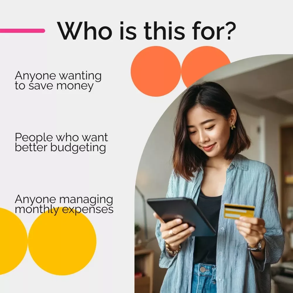 Smart Savings Checklist: Cutting Costs | Easy Way to Save Money Every Month Digital Budgeting Checklist
