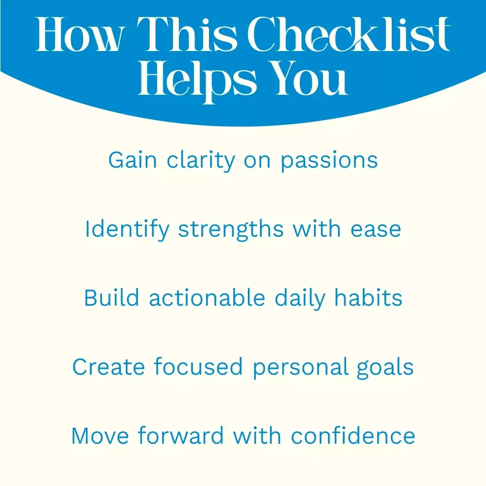 Your Spark & Strength Discovery Checklist: Uncover Passions, Harness Strengths, and Take Action – Printable Self-Discovery Tool for How to Uncover Your Passions and Strengths