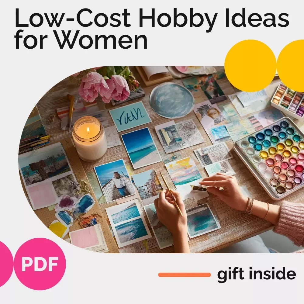 Low-Cost Hobby Ideas for Women Checklist | Budget-Friendly & Fun Low Cost Hobbies for Women | Easy Creative, Mindful & Active Hobby Guide