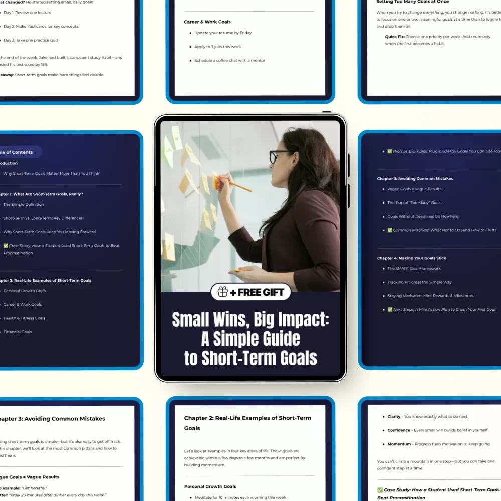 Small Wins, Big Impact: A Simple Guide to Short-Term Goals – Practical Examples of Short Term Goals, Goal-Setting Guide, Productivity & Motivation Digital Download