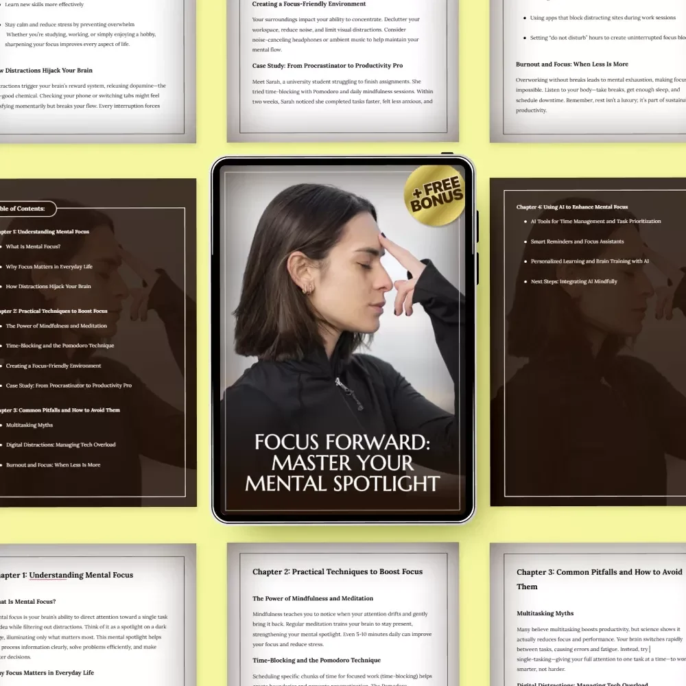 Focus Forward: Master Your Mental Spotlight | How to Improve Mental Focus Guide | Productivity, Mindfulness & AI Focus Tools