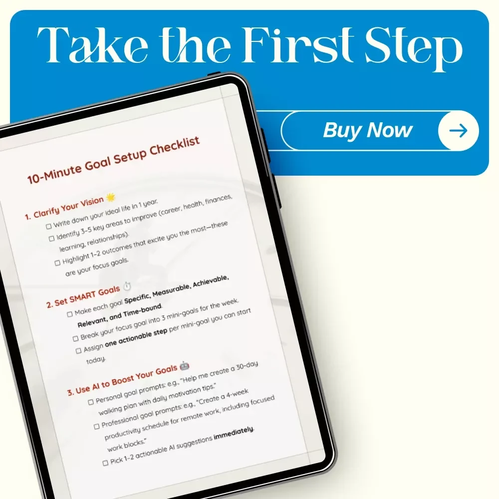 10-Minute Goal Setup Checklist | Quick Guide to Achieving Your Life Goals
