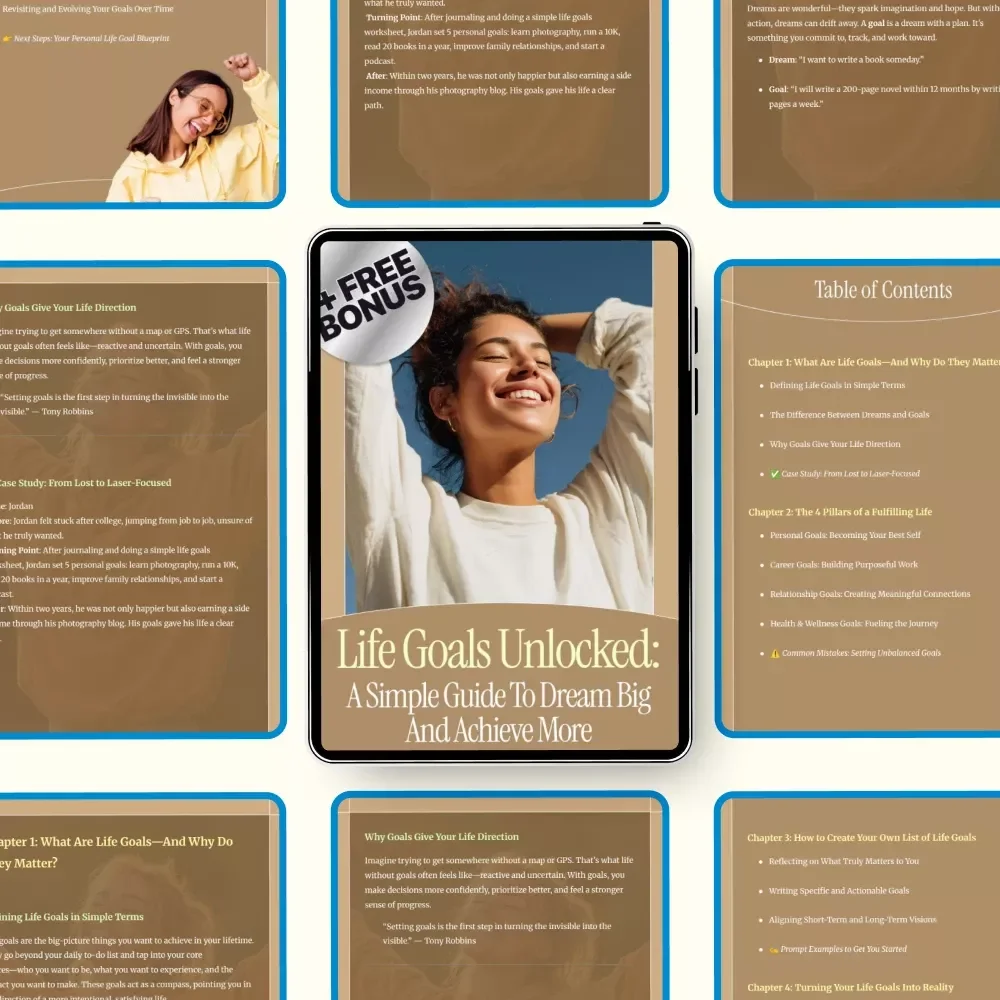Life Goals Unlocked: A Simple Guide to Dream Big and Achieve More | Downloadable Guide to Life Goals
