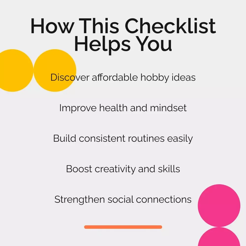 The Low-Cost Hobbies Checklist for Men | Practical Guide to Low Cost Hobbies for Men | Budget-Friendly Personal Growth Digital Download