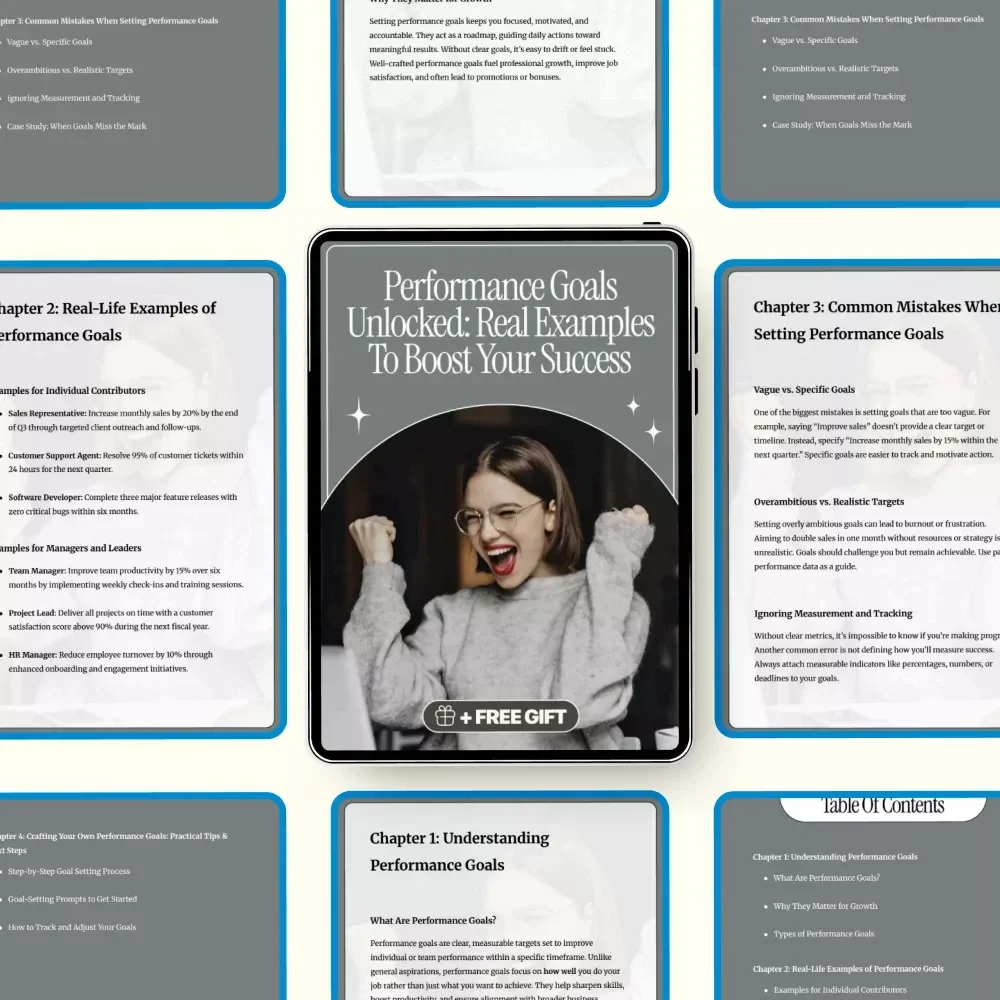 Performance Goals Unlocked: Real Examples to Boost Your Success | Practical Guide with Examples of Performance Goals for Career Growth & Leadership