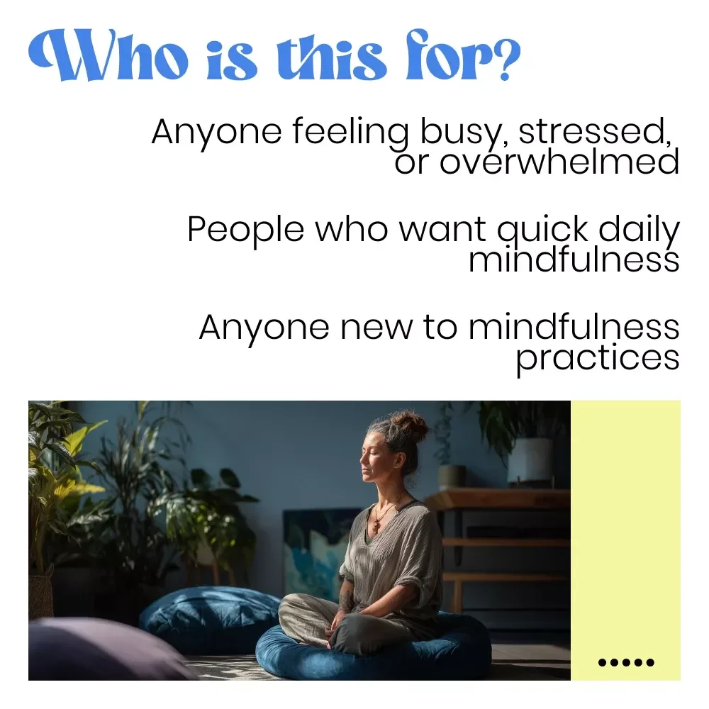 Your Quick & Quirky Mindfulness Reset Checklist: Five Minutes to Zen | Printable Digital Checklist for Mindfulness Practices You Can Do in Under Five Minutes | Instant Download