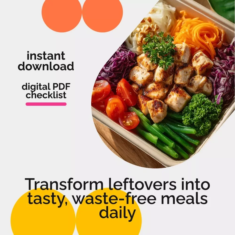 Leftovers to Gold: Creative Kitchen Reuse Checklist - Digital Download for Waste-Free Cooking