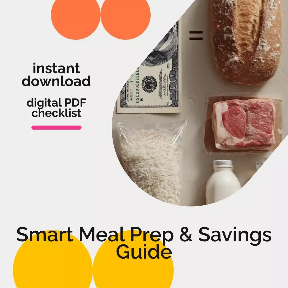 Batch-Cooking & Freezing Checklist to Save Money | Meal Prep, Budget Kitchen Checklist, Batch-Cooking and Freezing Meals to Prevent Waste, Instant Digital Download