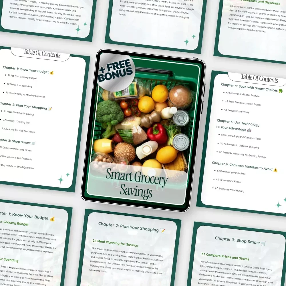 Smart Grocery Savings: Ultimate Guide on How to Save Money Buying Groceries, Meal Planning, Budgeting, and Smart Shopping Tips