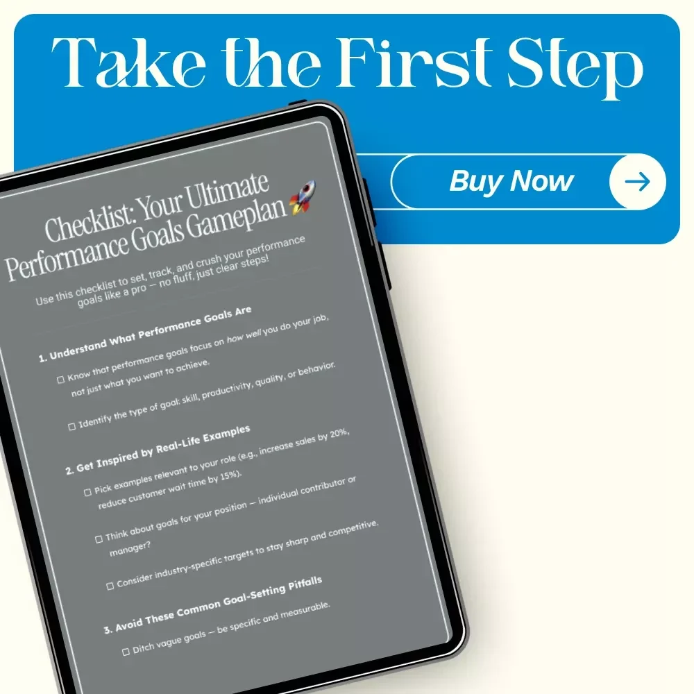 Checklist: Your Ultimate Performance Goals Gameplan | Digital Checklist with Examples of Performance Goals for Career Growth & Productivity