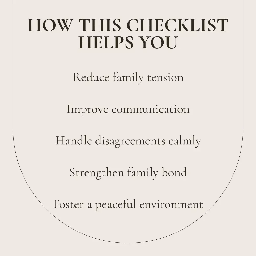 Family Peace Checklist: Your Step-by-Step Guide to Resolving Conflicts with Care - Digital Download for Stronger Family Relationships