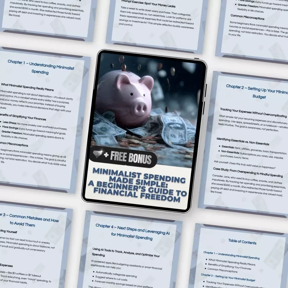 Minimalist Spending Made Simple: A Beginner’s Guide to Financial Freedom | Minimalist Spending Basics for Beginners | Budgeting Guide, Financial Clarity Workbook (Digital Download)