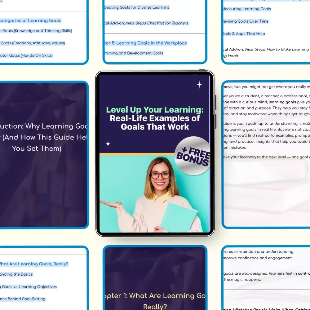 Level Up Your Learning: Real-Life Examples of Goals That Work - eBook Guide for Students, Teachers, and Professionals