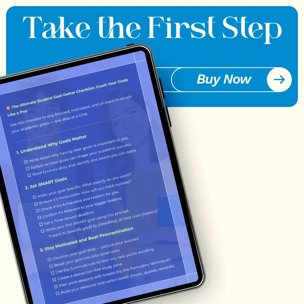 The Ultimate Student Goal-Getter Checklist: Crush Your Goals Like a Pro - Digital Download