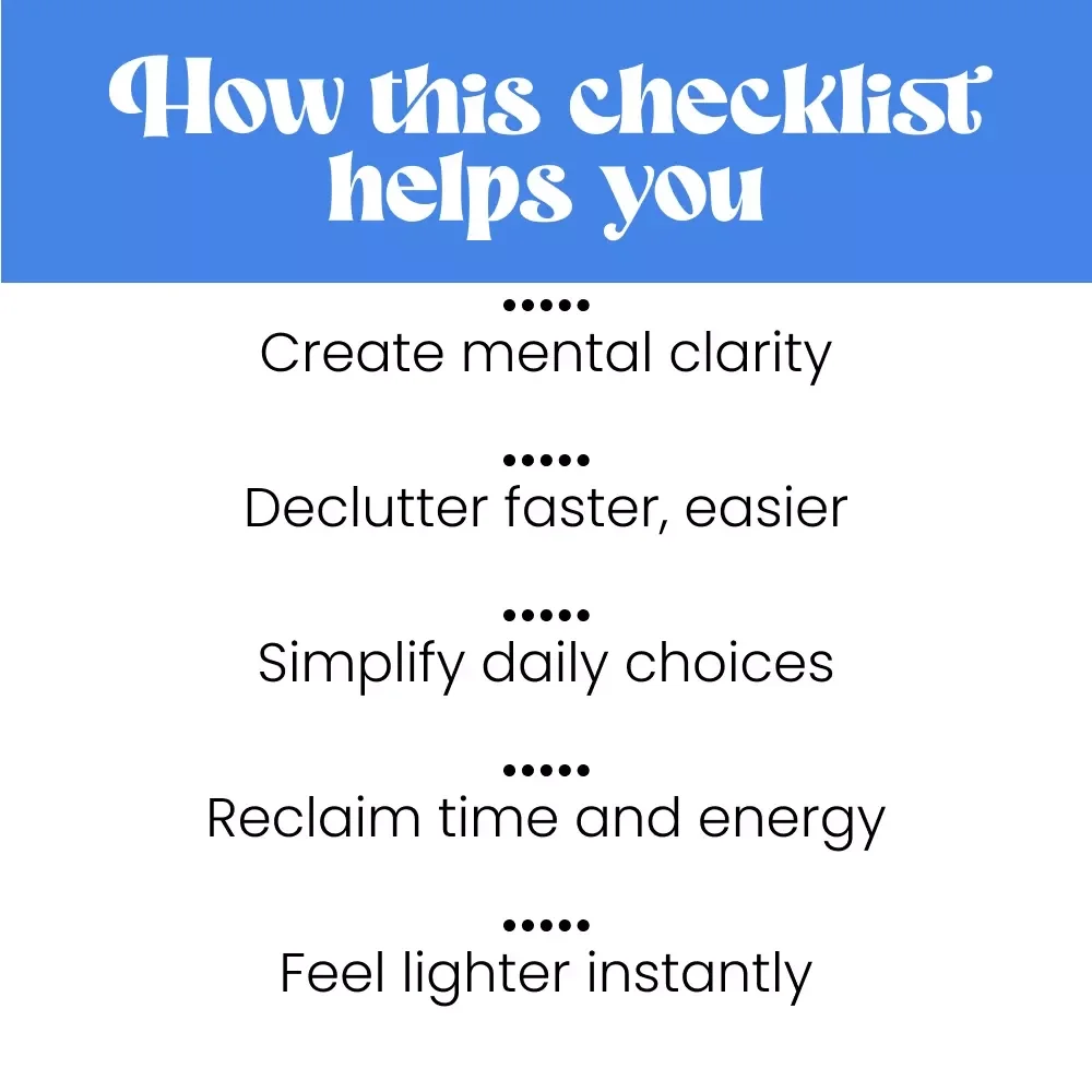 The Ultimate Keep vs Let Go Checklist: Clear Your Space, Mind, and Life! | Simple Guide on how to decide what to keep vs let go | Printable Digital Checklist