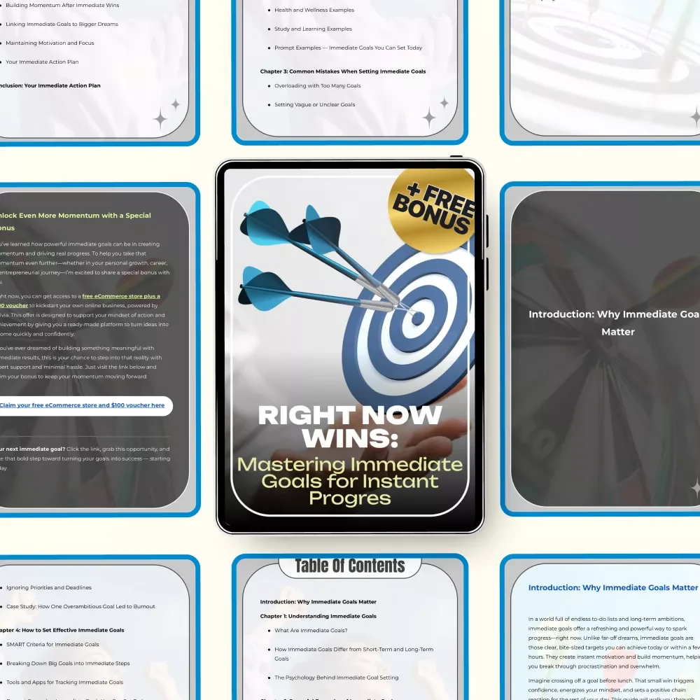 Right Now Wins: Mastering Immediate Goals for Instant Progress | Action-Based Goal Setting Ebook | Immediate Goals Examples