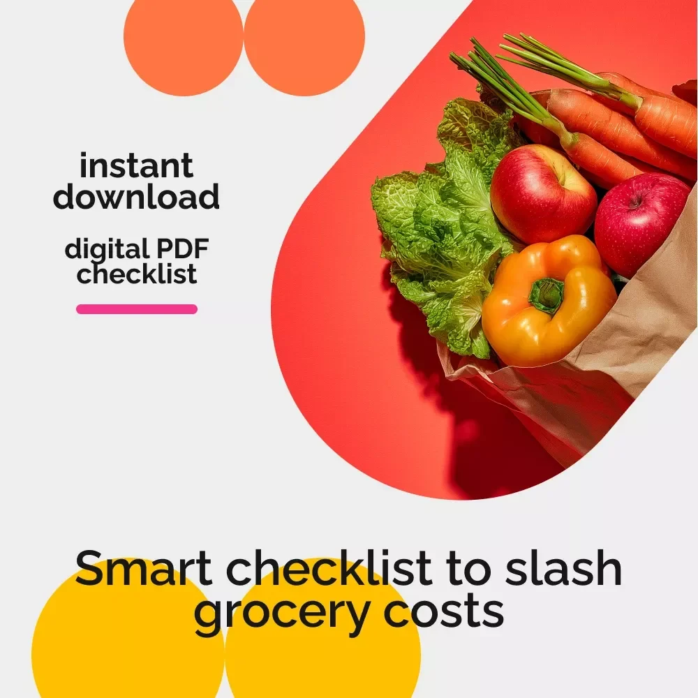 Hacks to Lower Your Grocery Bill – Printable Checklist Guide | Smart Budget Grocery Shopping Planner | Money-Saving Hacks to Lower Grocery Bill Digital Download