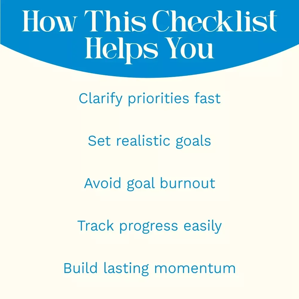 The Small Wins Checklist: Your No-Fluff Guide to Crushing Short-Term Goals | Printable Goal Checklist with Examples of Short Term Goals