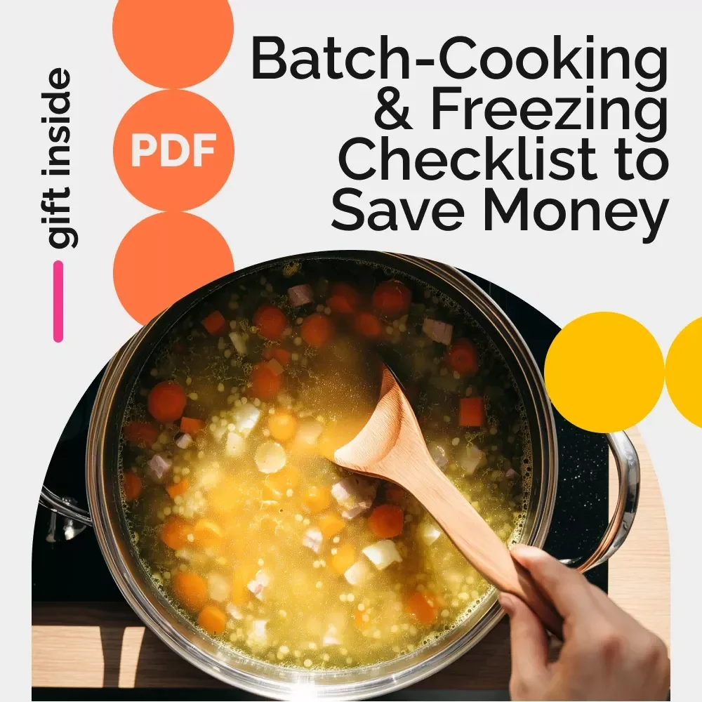 Batch-Cooking & Freezing Checklist to Save Money | Meal Prep, Budget Kitchen Checklist, Batch-Cooking and Freezing Meals to Prevent Waste, Instant Digital Download