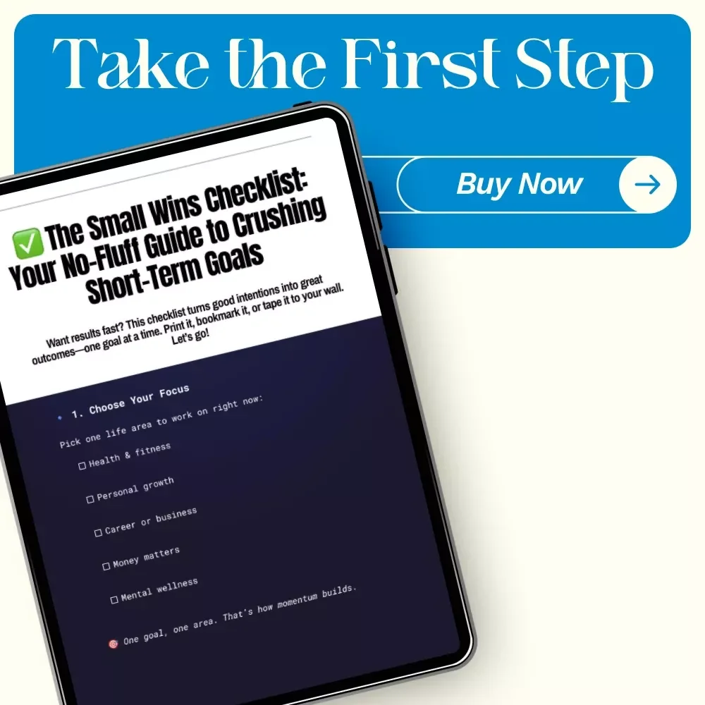 The Small Wins Checklist: Your No-Fluff Guide to Crushing Short-Term Goals | Printable Goal Checklist with Examples of Short Term Goals
