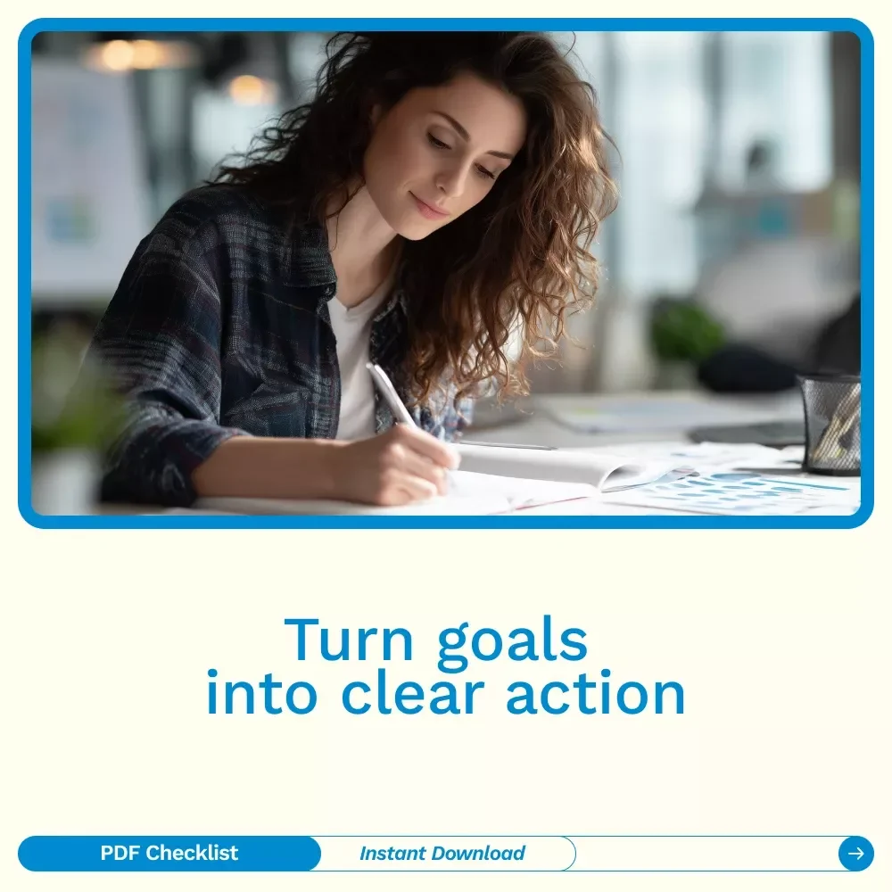 The Goal Getter Checklist: From Vision to Victory – Printable Goal Setting Checklist with examples of personal goals | Digital Download for Productivity, Motivation & Success