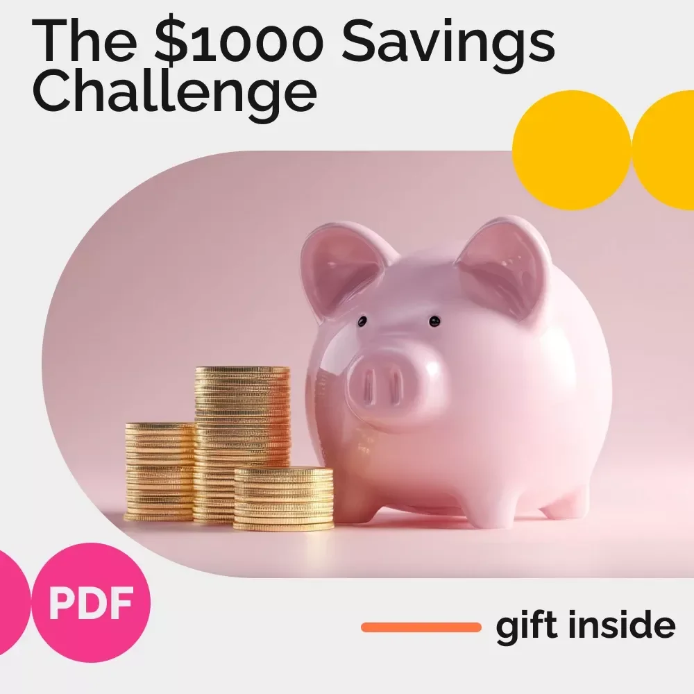 The $1000 Savings Challenge | Printable Savings Checklist | Smart Budgeting & How to Save 1000 a Month