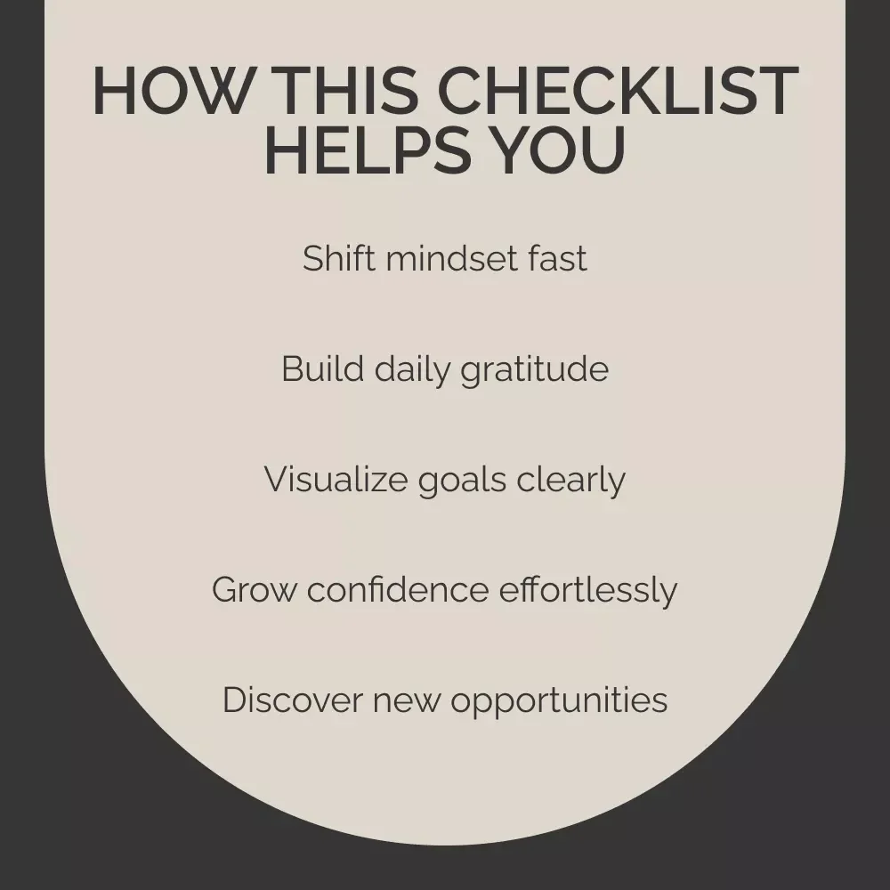 Abundance Mindset Action Checklist | Digital Download for Personal Growth, Positive Thinking, and Belief in Abundance