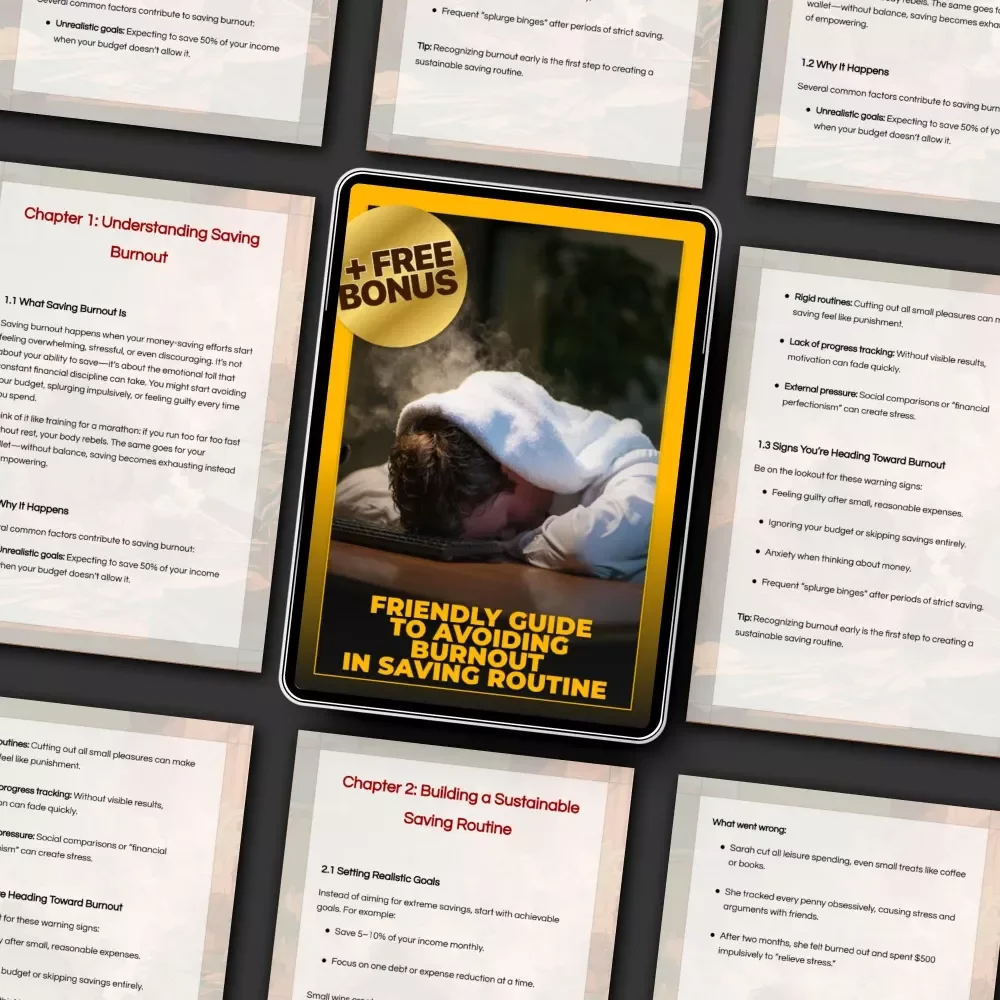 Friendly Guide to Avoiding Burnout in Saving Routine | Digital Download | Money Mindset Support | Budgeting Help | avoiding burnout in saving routines