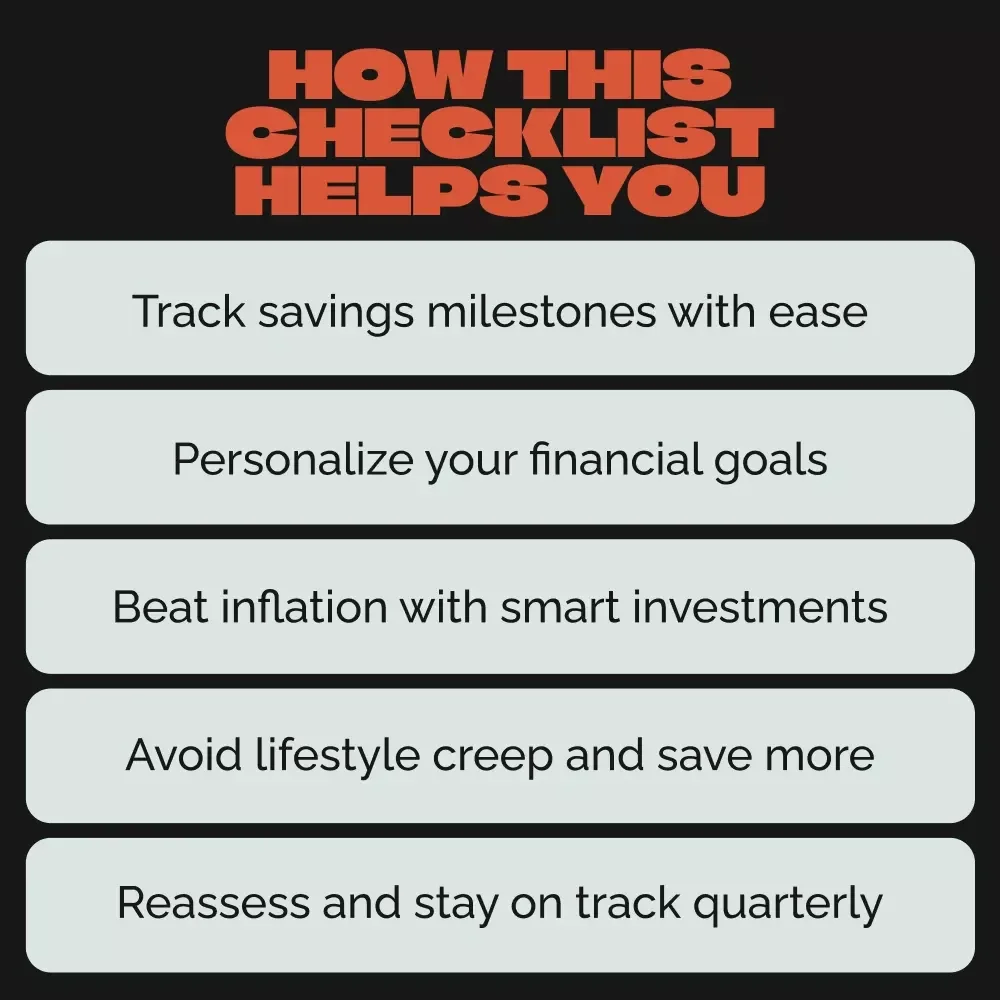 Your 40-Year Savings Action Checklist - Your Guide to Financial Freedom