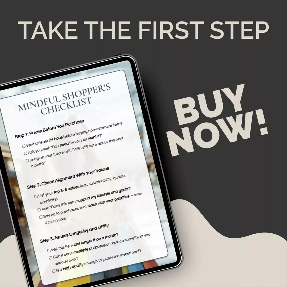 Mindful Shopper’s Checklist – How to Shop With Intention Digital Download, Intentional Spending Planner, Conscious Buying Guide, Printable Self-Reflection Tool