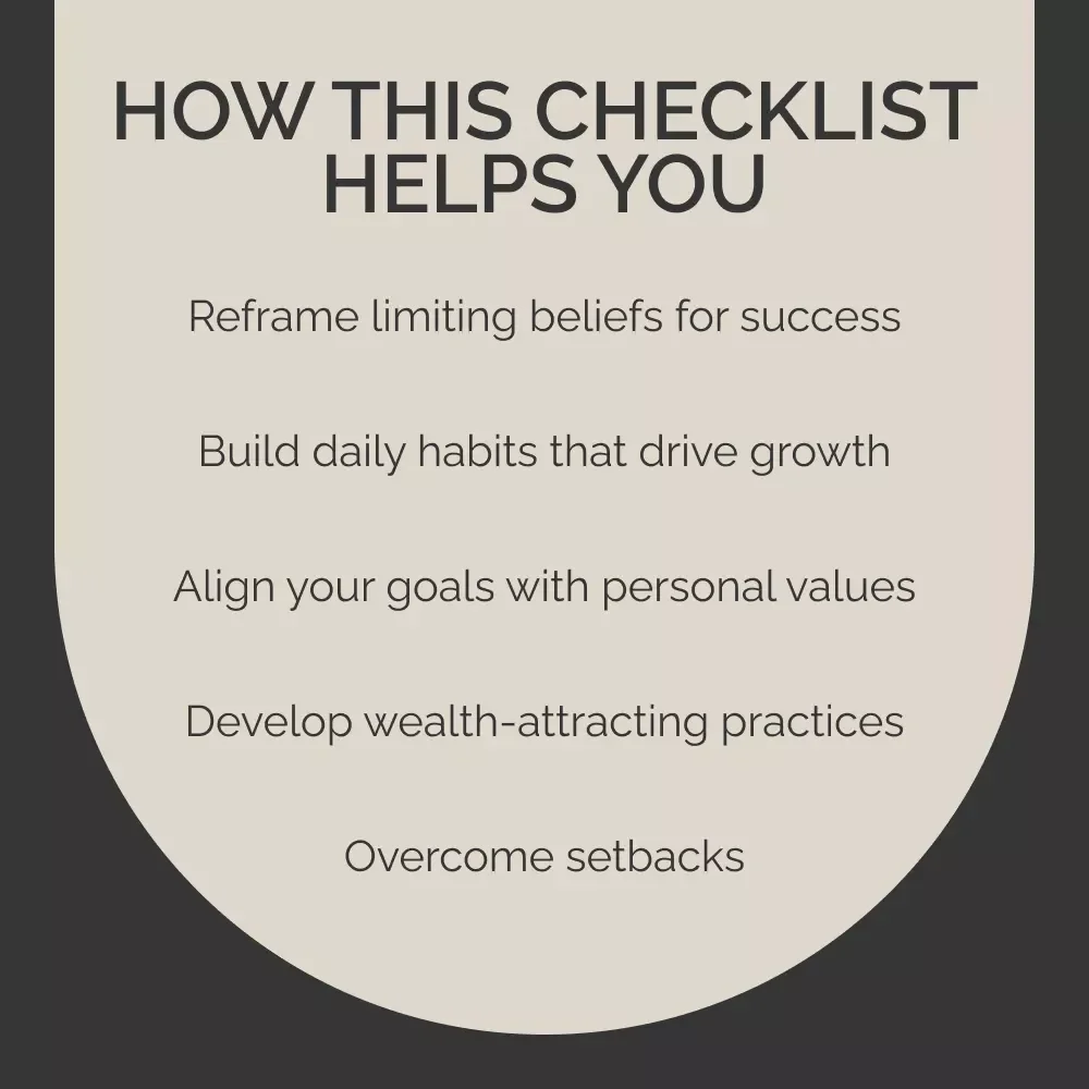 Abundance Mindset Action Checklist: Unlock Wealth, Success & Growth - Digital Download
