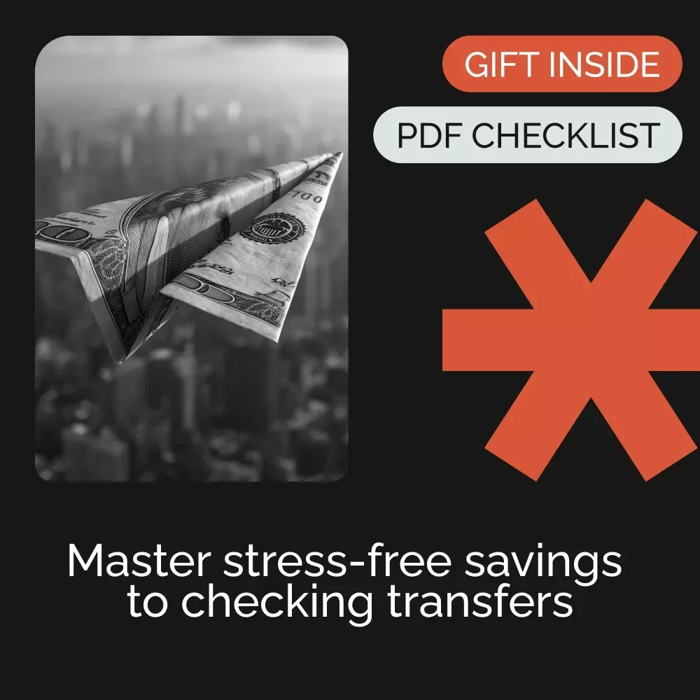Smart Transfers Made Simple – Printable Money Management Checklist | How to Move Money from Savings to Checking | Personal Finance Digital Download