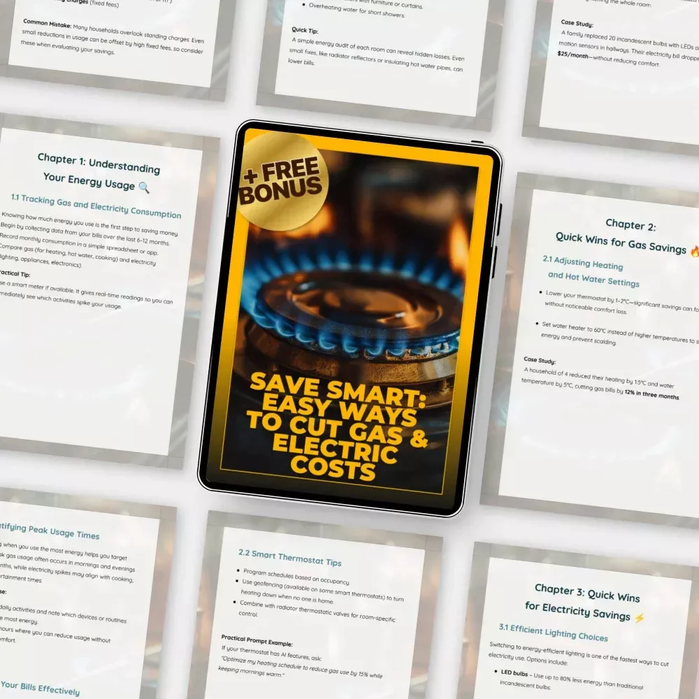Save Smart: Easy Ways to Cut Gas & Electric Costs – How to Save on Gas and Electric Guide, Energy Bill Reduction eBook, Home Utility Savings Checklist