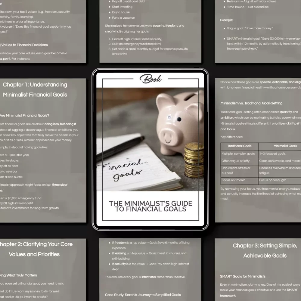 The Minimalist’s Guide to Financial Goals | How to Set Minimalist Financial Goals eBook | Simple Goal-Setting Workbook for Intentional Living & Smart Money Planning