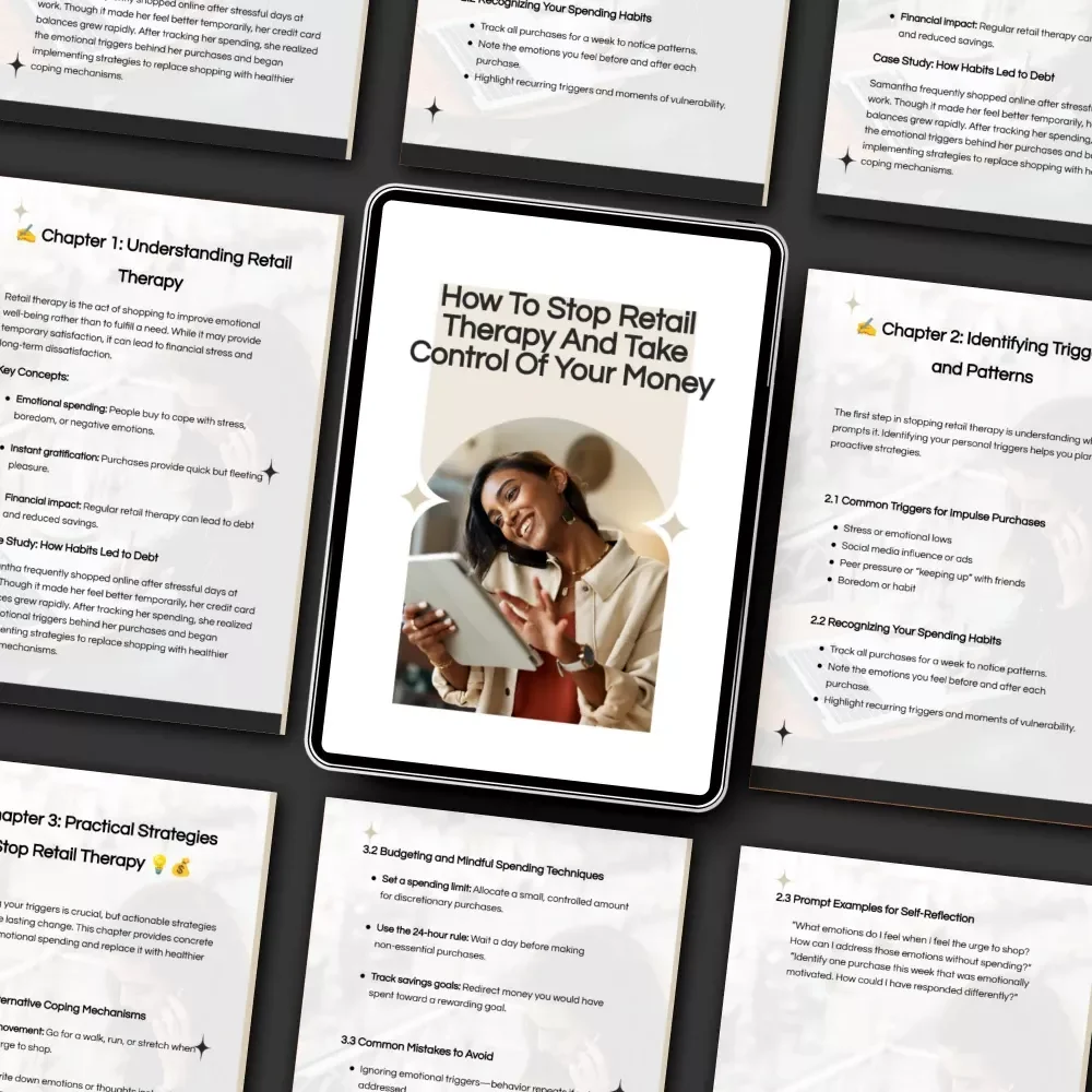 How to Stop Retail Therapy and Take Control of Your Money — Financial Wellness Guide for Impulse Spending, Emotional Spending Help, Printable Budget Mindset Tools, Digital Download | how to stop retail therapy