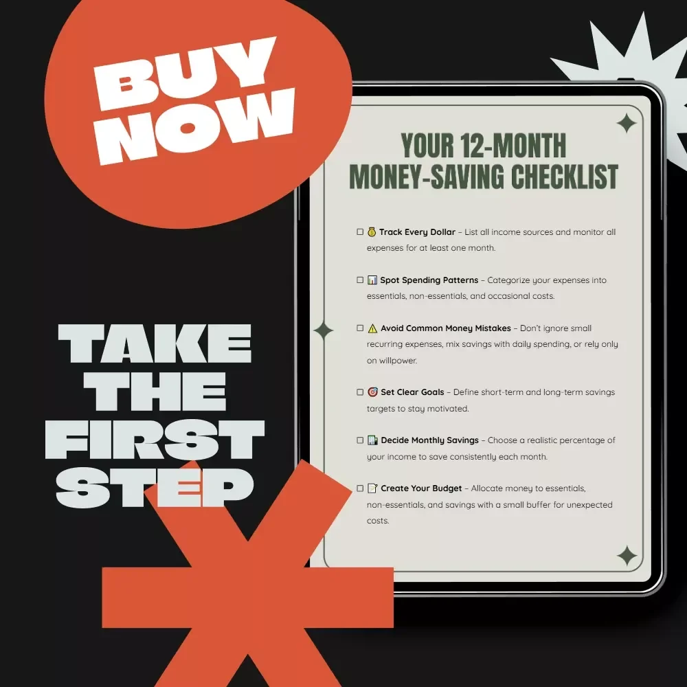 Your 12-Month Money-Saving Checklist – Best Way to Save Money in a Year, Printable Financial Planning Tracker, Budgeting & Savings Goal Planner Digital Download