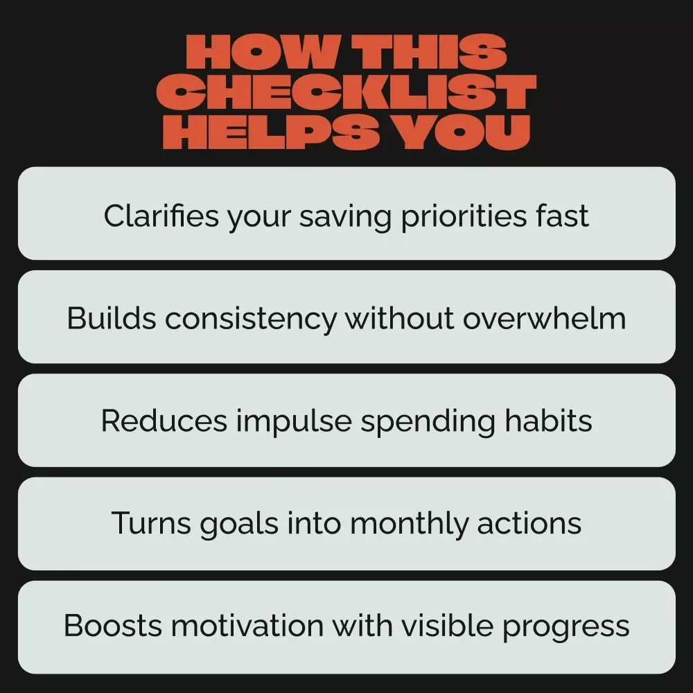 Smart Saving Habits Checklist | How to Improve Saving Habits Step-by-Step | Digital Download Money Guide