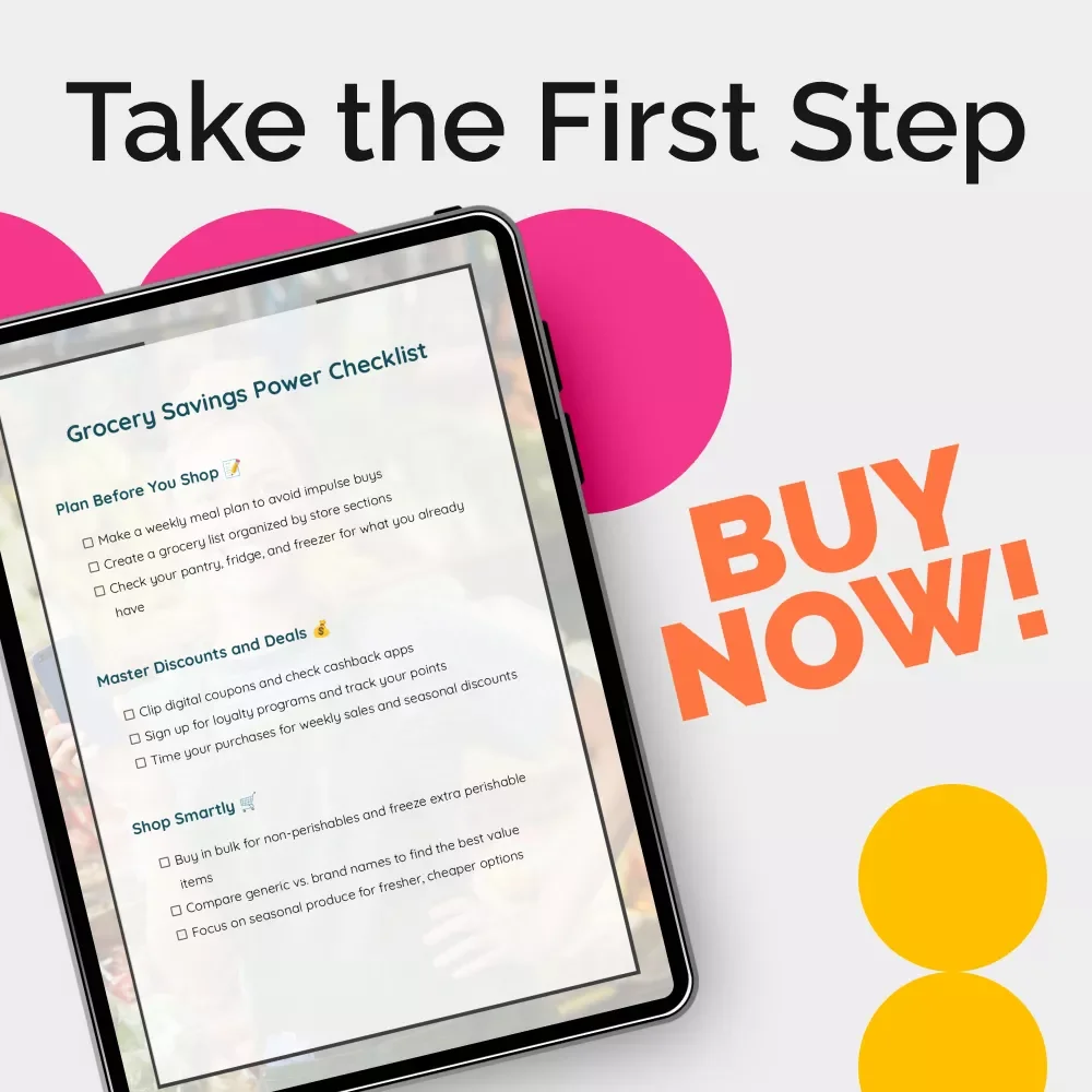 Grocery Savings Power Checklist | Printable Grocery Budget Checklist | Smart Shopping, AI Tools & How to Save on Grocery Bill