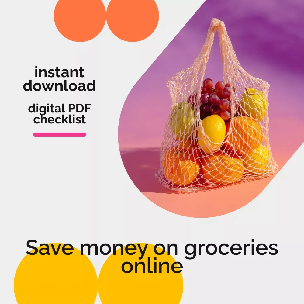 Power of Savings on Grocery Checklist | Smart Online Grocery Budget Planner | How to Save Money on Groceries Online Digital Download