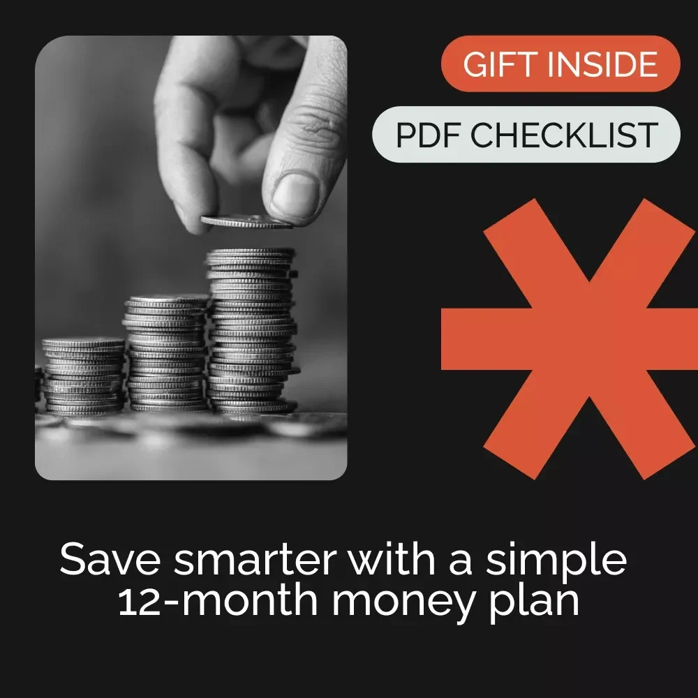 Your 12-Month Money-Saving Checklist – Best Way to Save Money in a Year, Printable Financial Planning Tracker, Budgeting & Savings Goal Planner Digital Download
