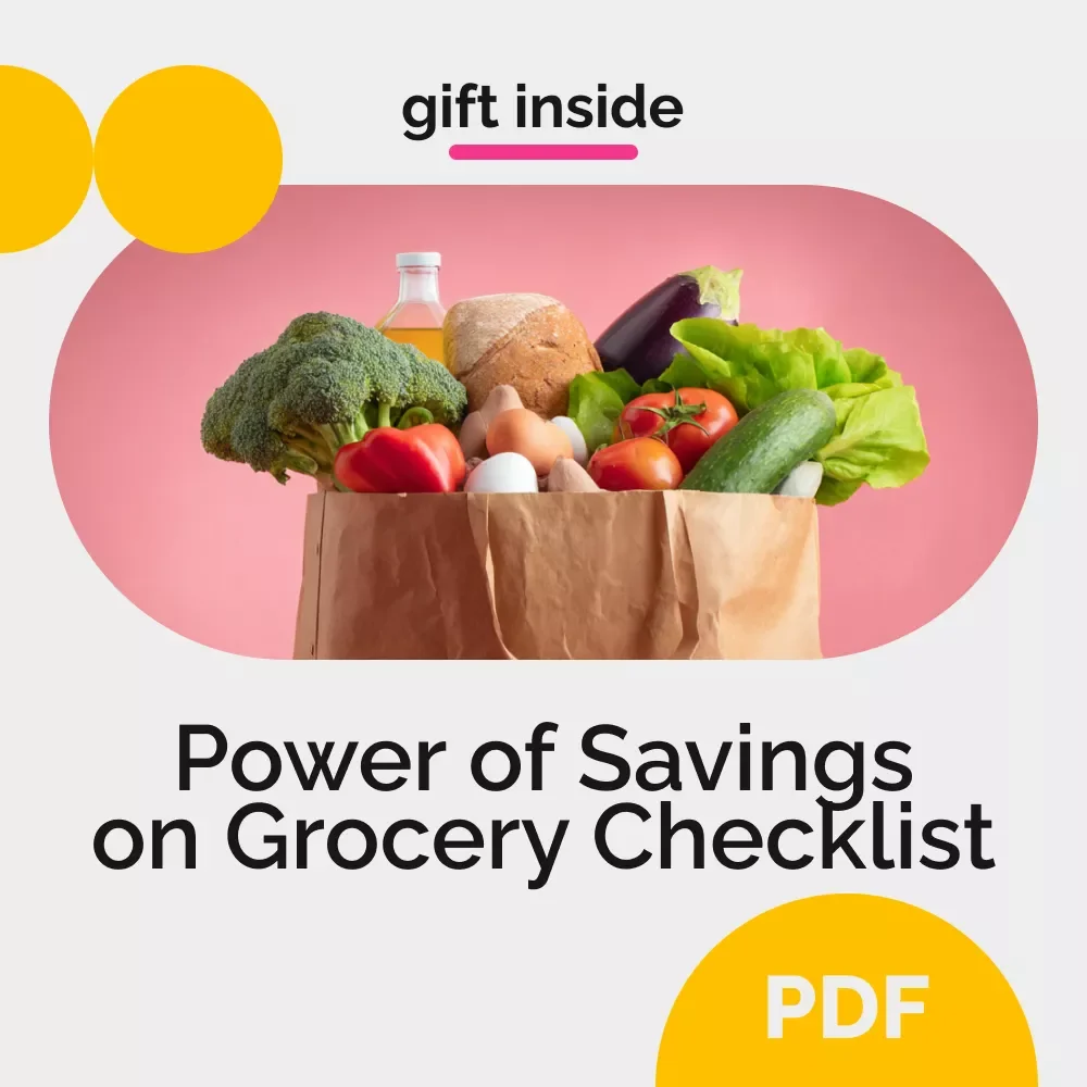 Power of Savings on Grocery Checklist | Smart Online Grocery Budget Planner | How to Save Money on Groceries Online Digital Download
