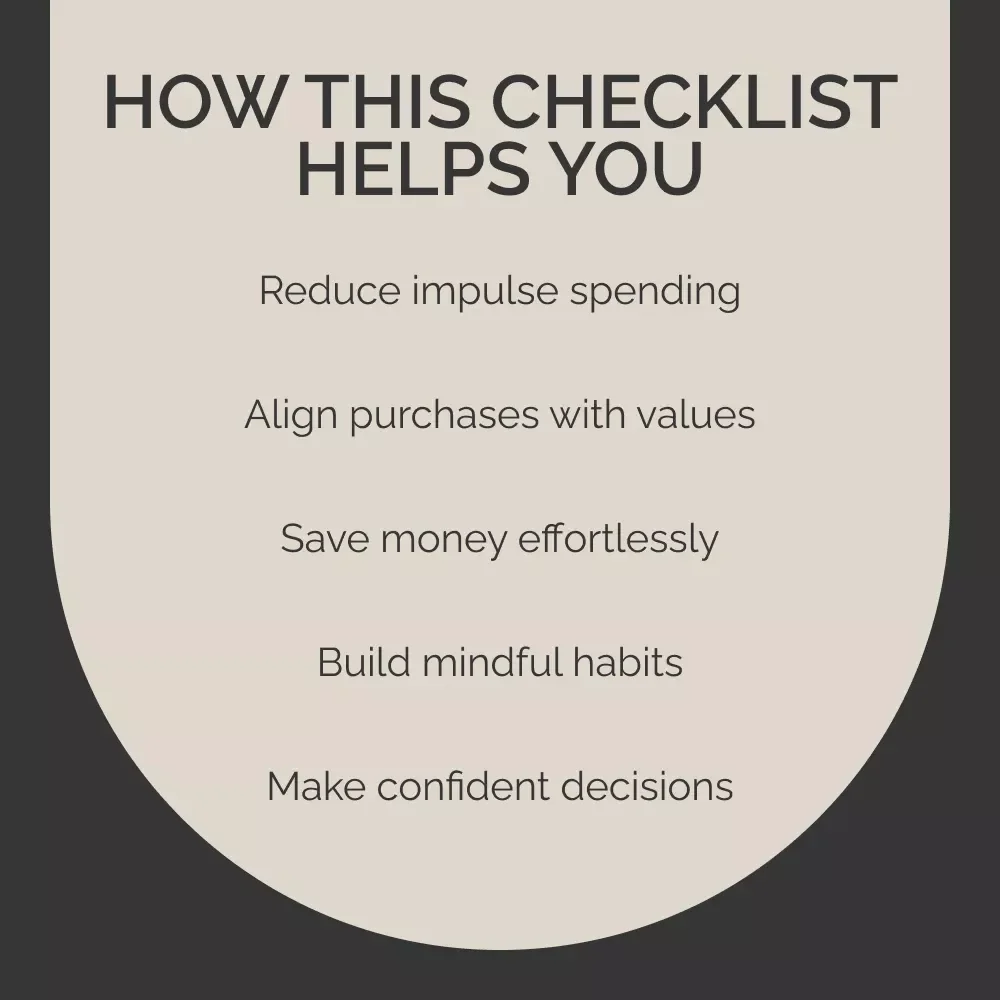 Mindful Shopper’s Checklist – How to Shop With Intention Digital Download, Intentional Spending Planner, Conscious Buying Guide, Printable Self-Reflection Tool