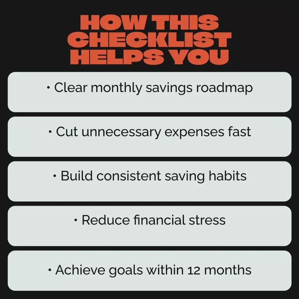 Your 12-Month Money-Saving Checklist – Best Way to Save Money in a Year, Printable Financial Planning Tracker, Budgeting & Savings Goal Planner Digital Download