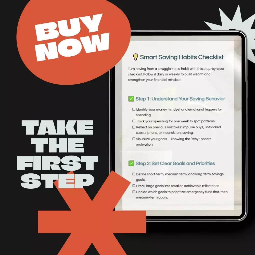Smart Saving Habits Checklist | How to Improve Saving Habits Step-by-Step | Digital Download Money Guide