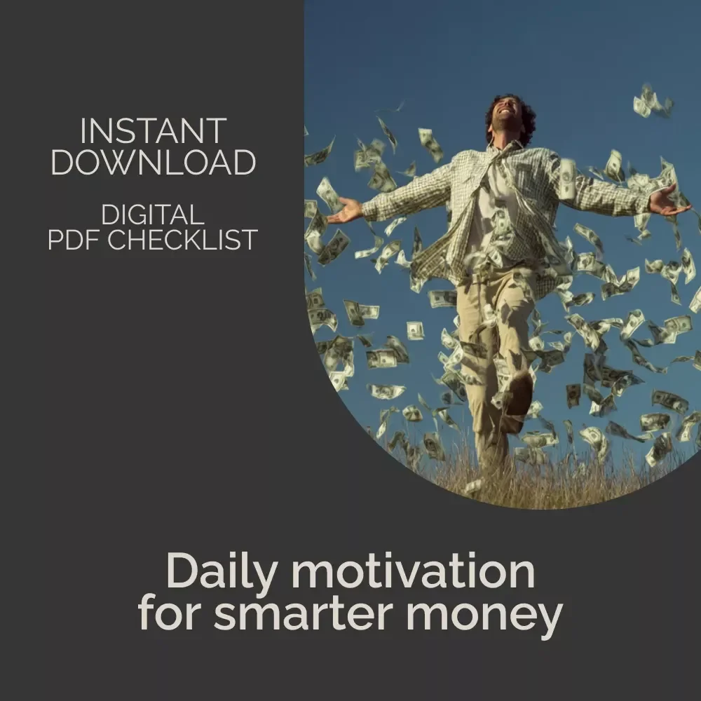 Money Mindset Motivation Checklist | Printable Financial Motivation | mindset money motivation quotes | Daily Wealth Habits Tracker | Digital Download