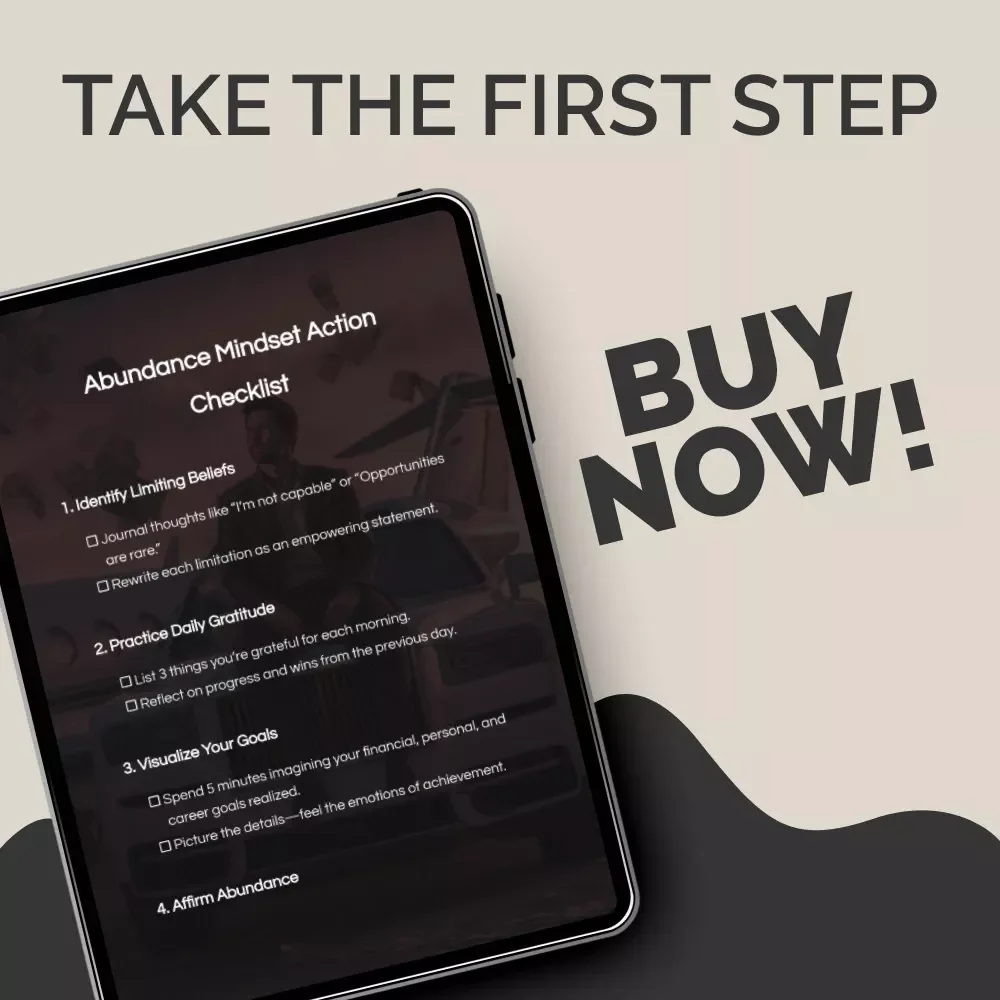 Abundance Mindset Action Checklist: Unlock Wealth, Success & Growth - Digital Download