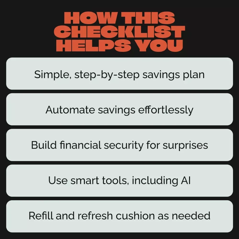 The Cushion Fund Checklist: Build Your Emergency Savings with Ease