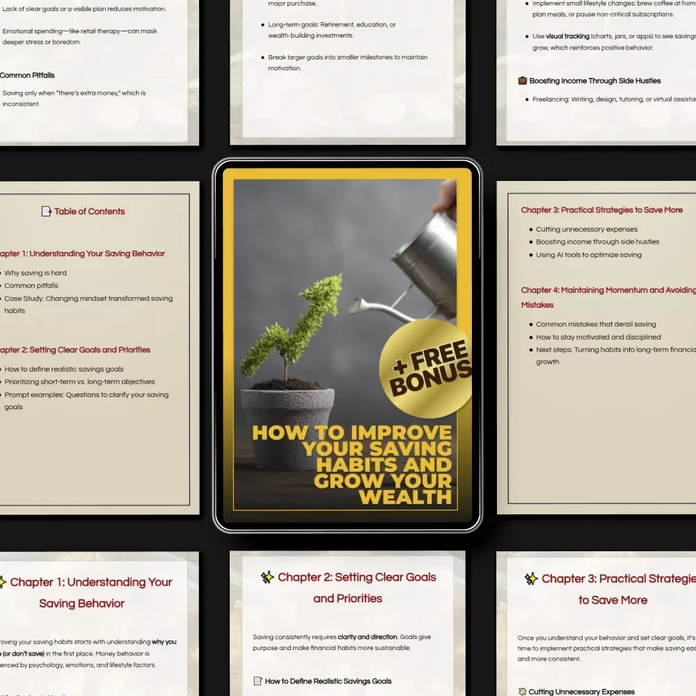 How to Improve Your Saving Habits and Grow Your Wealth – Practical Guide on How to Improve Saving Habits, Smart Money Planning, Budgeting & Long-Term Financial Growth (Digital Download)