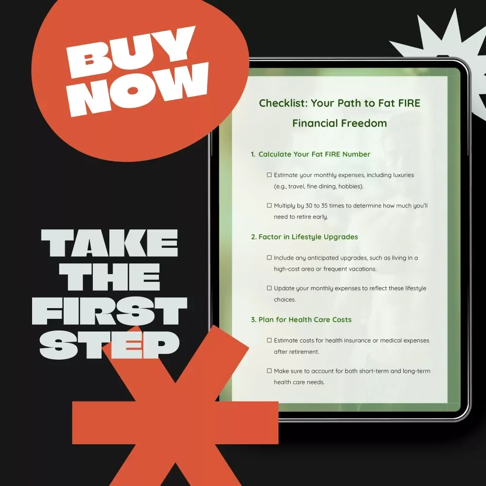 Checklist: Your Path to Fat FIRE Financial Freedom | Luxury FIRE Planning Checklist Answering How Much Do You Need for Fat FIRE, Printable Wealth Tracker, Digital Download